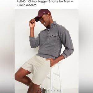 Men's Chino short 7" white beige